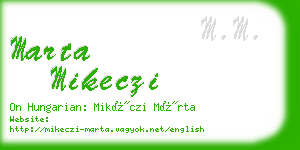 marta mikeczi business card